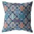 Homeroots 20 in. Trellis Indoor & Outdoor Zippered Throw Pillow Turquoise & Red 412775